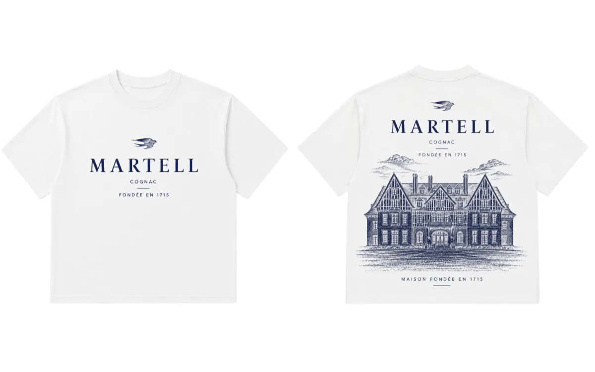 Château Bleu Tee, front and back